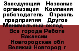 Заведующий › Название организации ­ Компания-работодатель › Отрасль предприятия ­ Другое › Минимальный оклад ­ 1 - Все города Работа » Вакансии   . Новгородская обл.,Великий Новгород г.